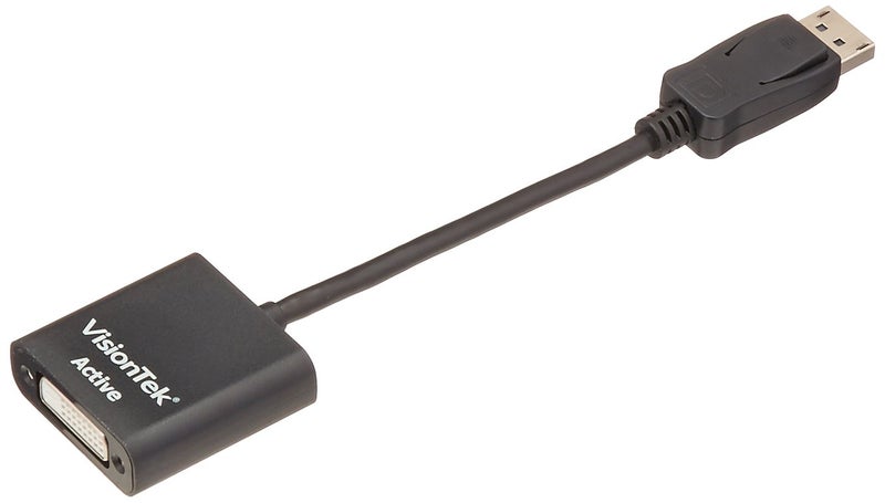 VisionTek DisplayPort to DVI-D Single Link Active Adapter, 7 Inches, Male to Female, for Lenovo, Dell, HP, Desktop Graphics and More (900340) - Image 1